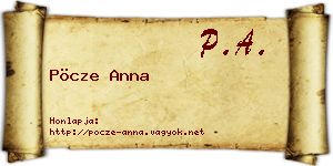 Pöcze Anna névjegykártya