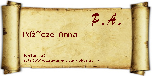 Pöcze Anna névjegykártya