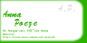 anna pocze business card